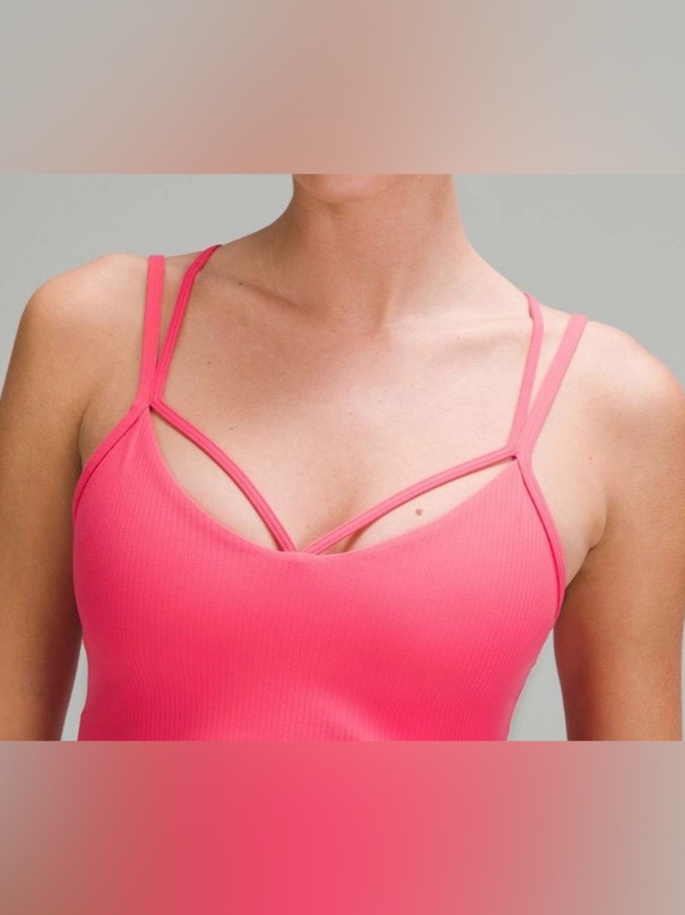 Lululemon Align Strappy Ribbed Tank in pink, size 8, NWT